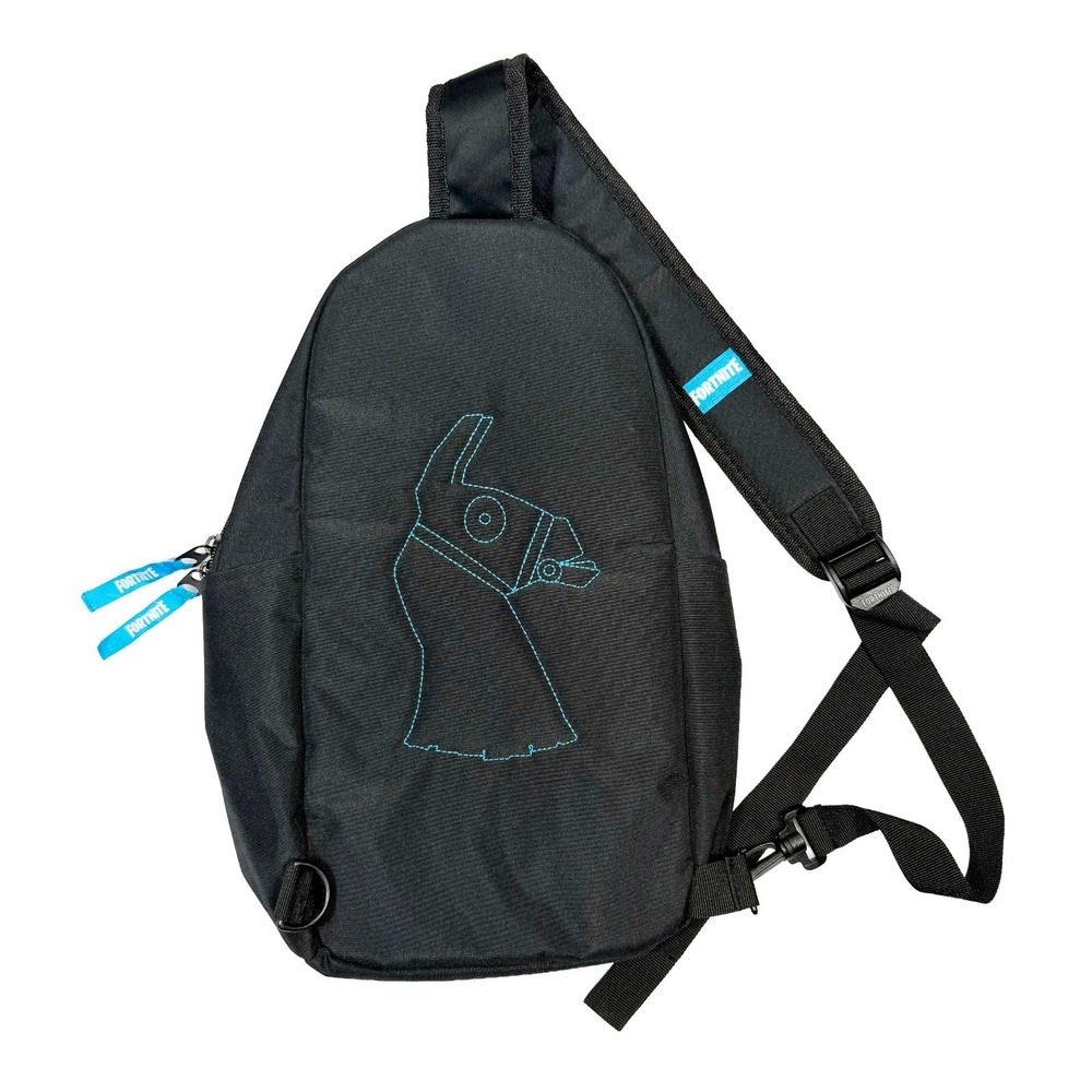 Fortnite Amplify Sling Pack Black Embroidered Loot Llama Logo Carry Bag